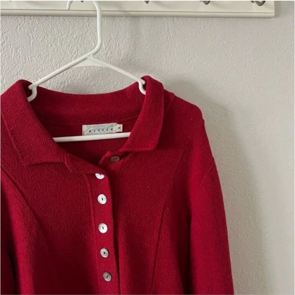 Willow Cherry Red Button Front Jacket - image 2